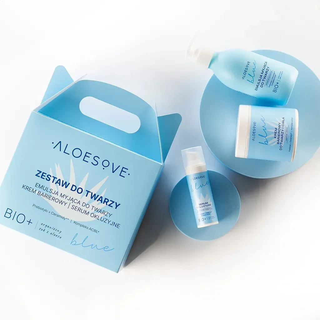 Aloesove Blue genopbyggende ansigtssæt aloe 3 dele