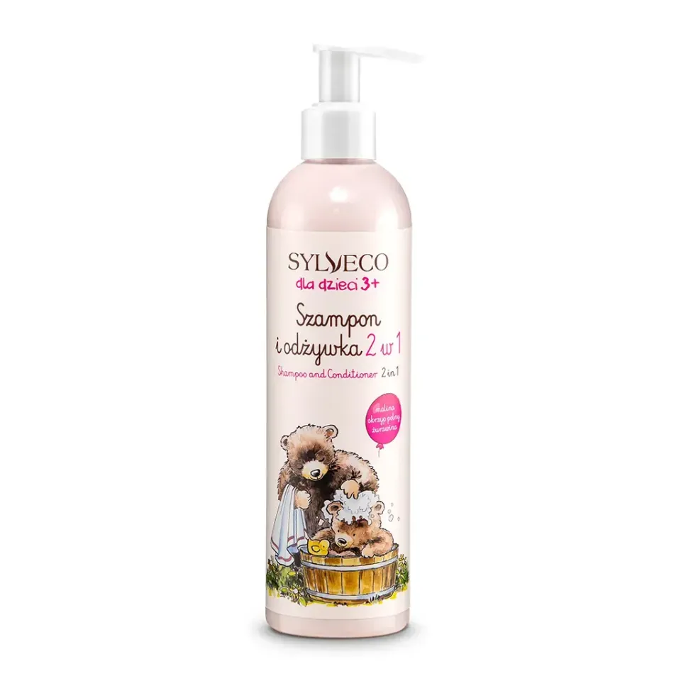 Sylveco Børn 3+ shampoo balsam 2i1 hindbær 300ml mild