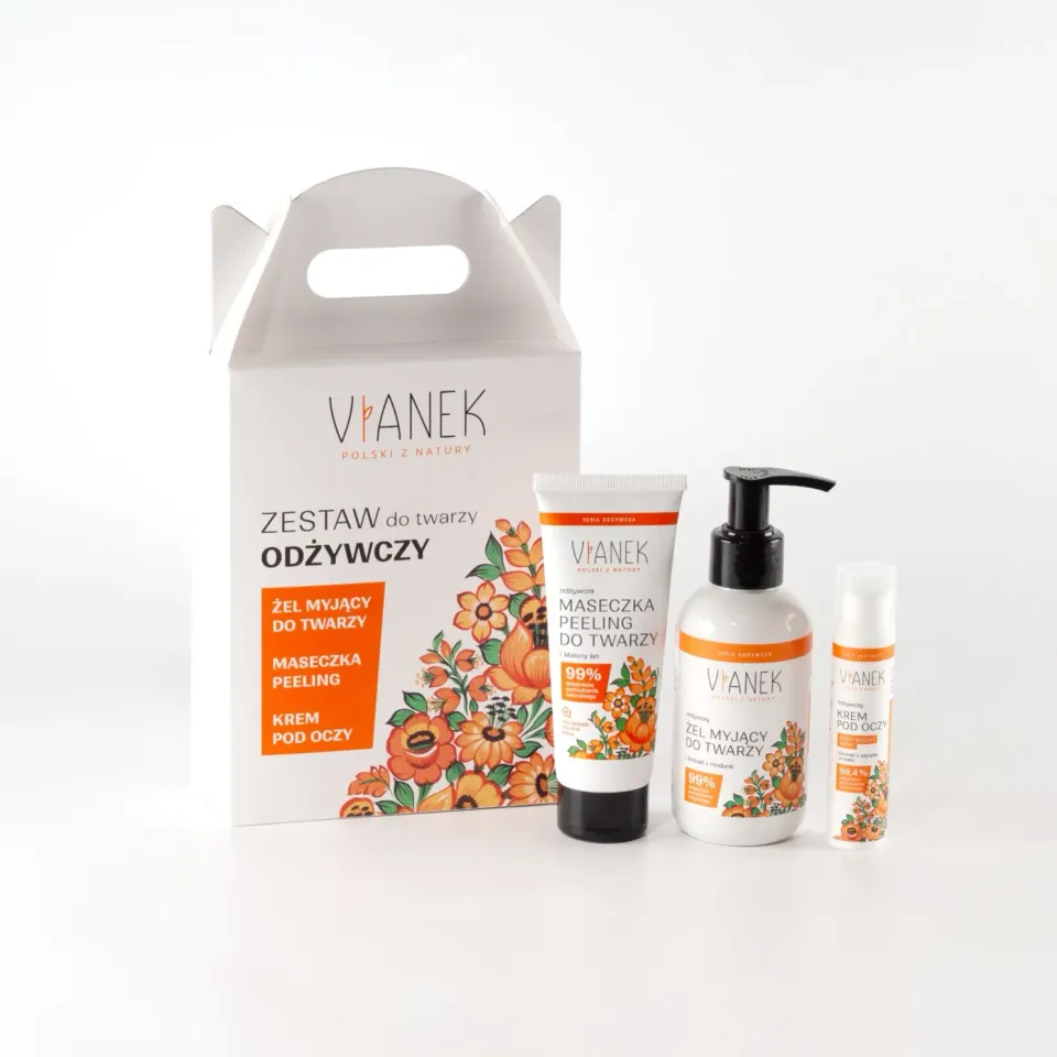 Vianek nærende ansigtssæt rens peeling øjencreme