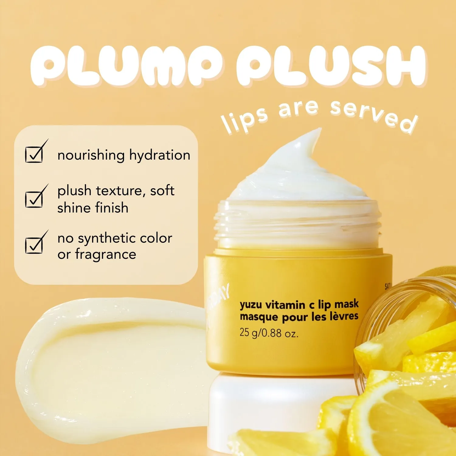 Saturday Skin Yuzu Vitamin C læbemaske 25 g nat