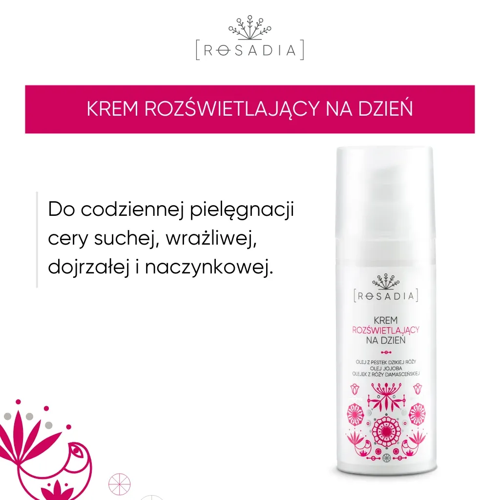 Sylveco Rosadia dagcreme 50 ml sensitiv glød mica