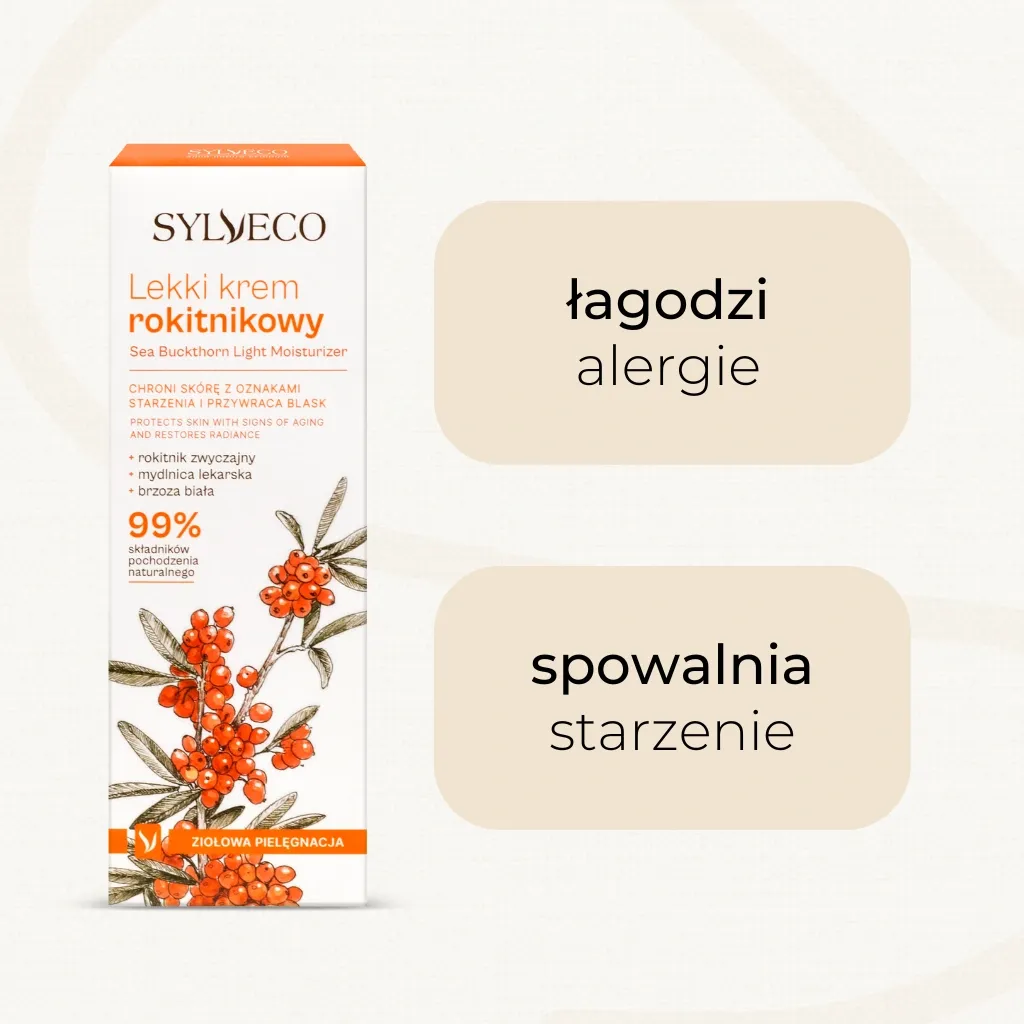 Sylveco Havtorn Let Ansigtscreme 50 ml til Træt Hud