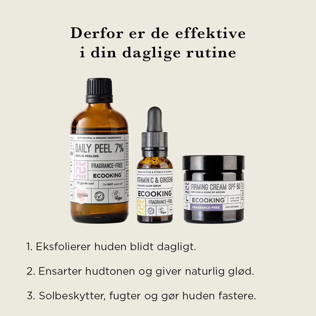Ecooking Morgenrutine Ansigtssæt Parfumefri Glød