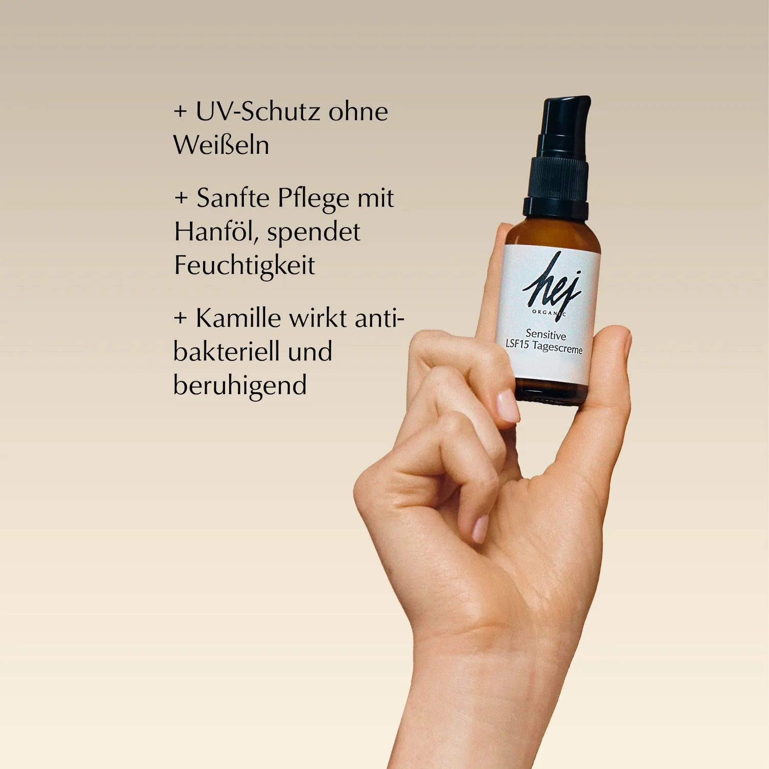 Hej Organic Sensitive LSF15 dagcreme 30 ml til sart hud