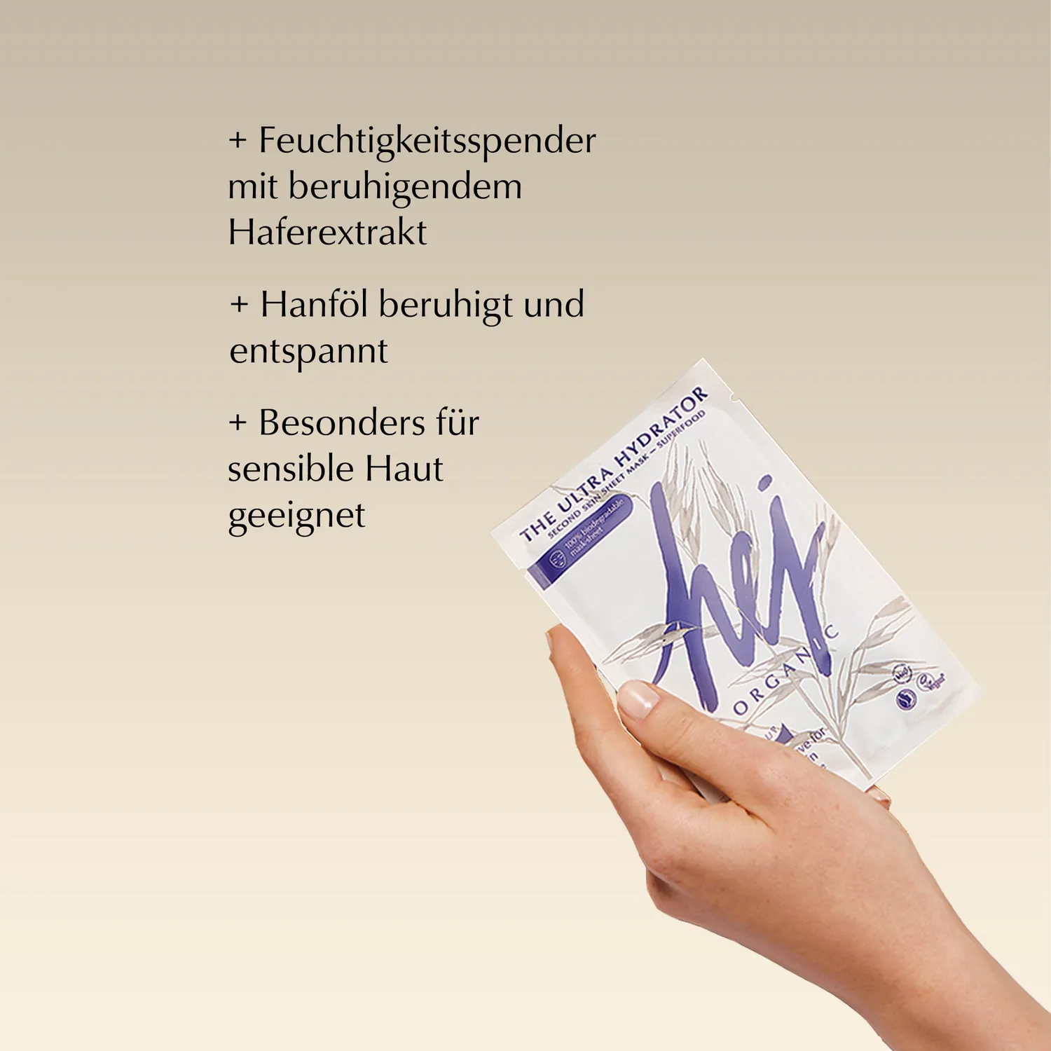 Hej Organic Cactus Ultra Hydrator ansigtsmaske 1 stk til tør hud