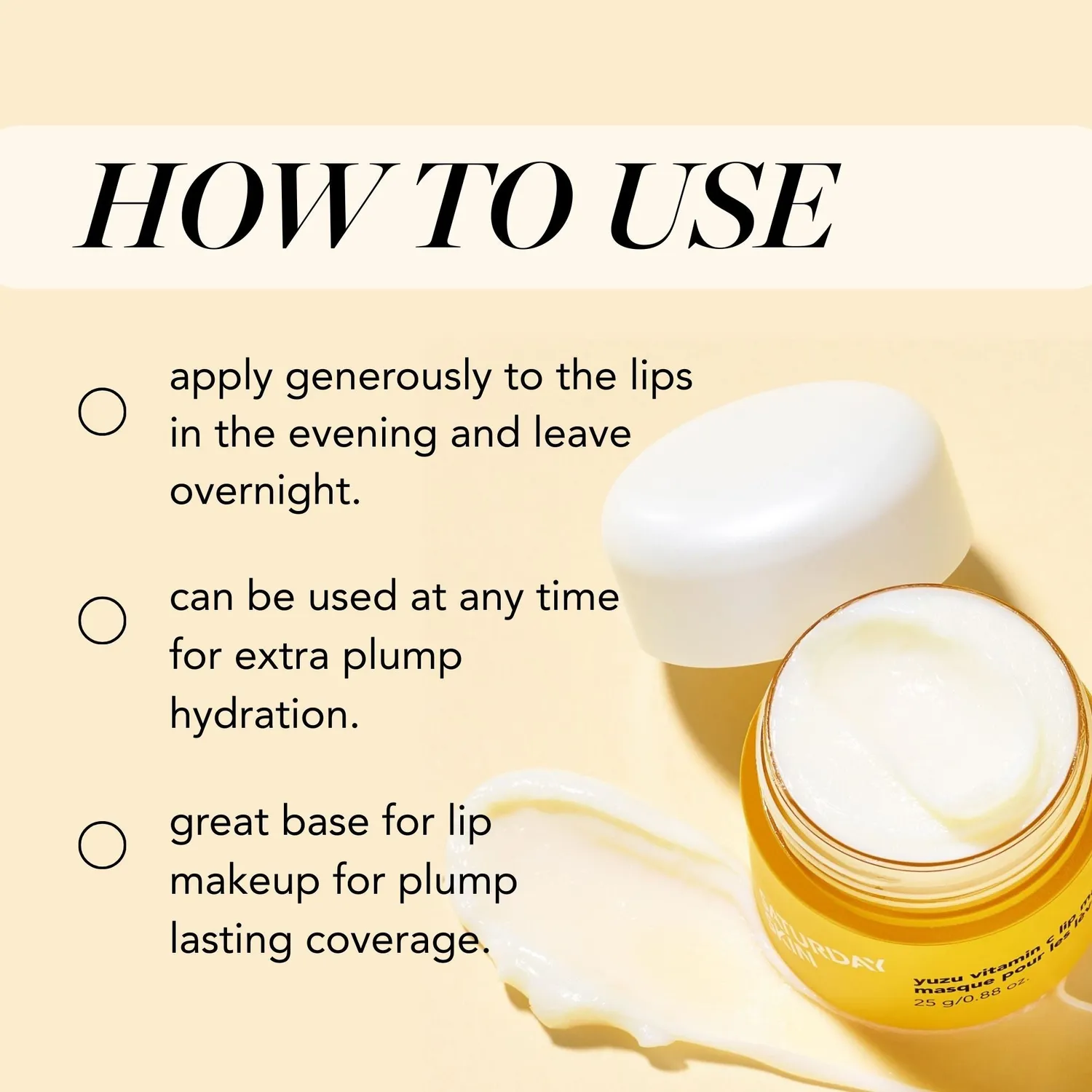 Saturday Skin Yuzu Vitamin C læbemaske 25 g nat