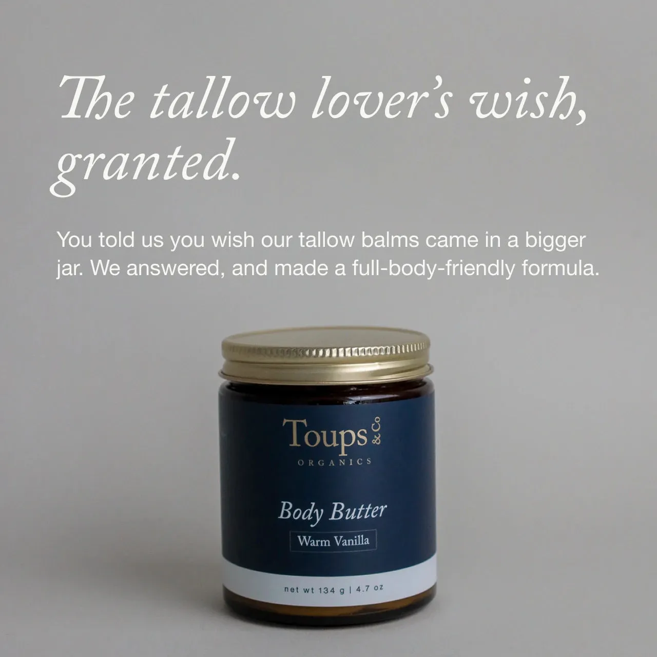 Toups Warm Vanilla bodybutter 170 g tallow