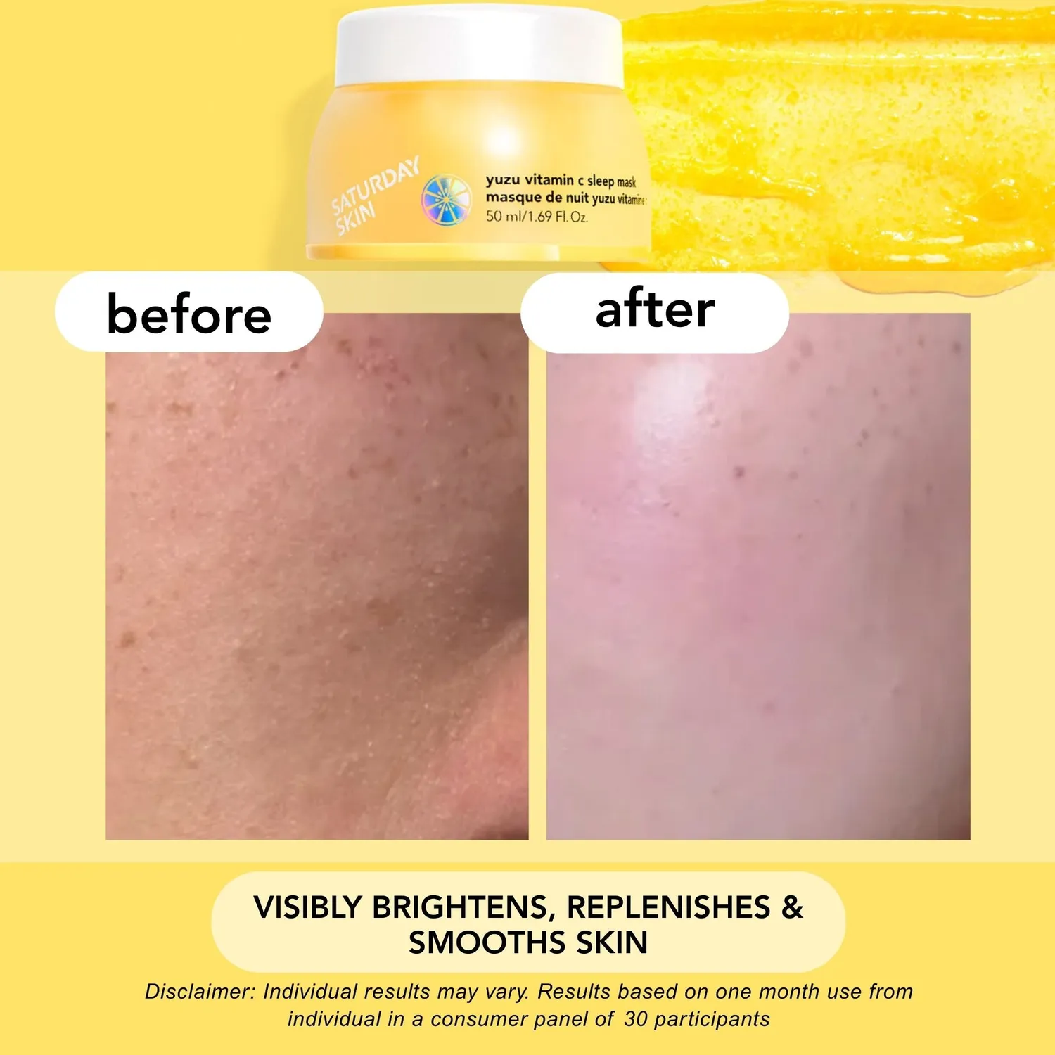 Saturday Skin Yuzu Vitamin C Sleep natmaske 50 ml glød