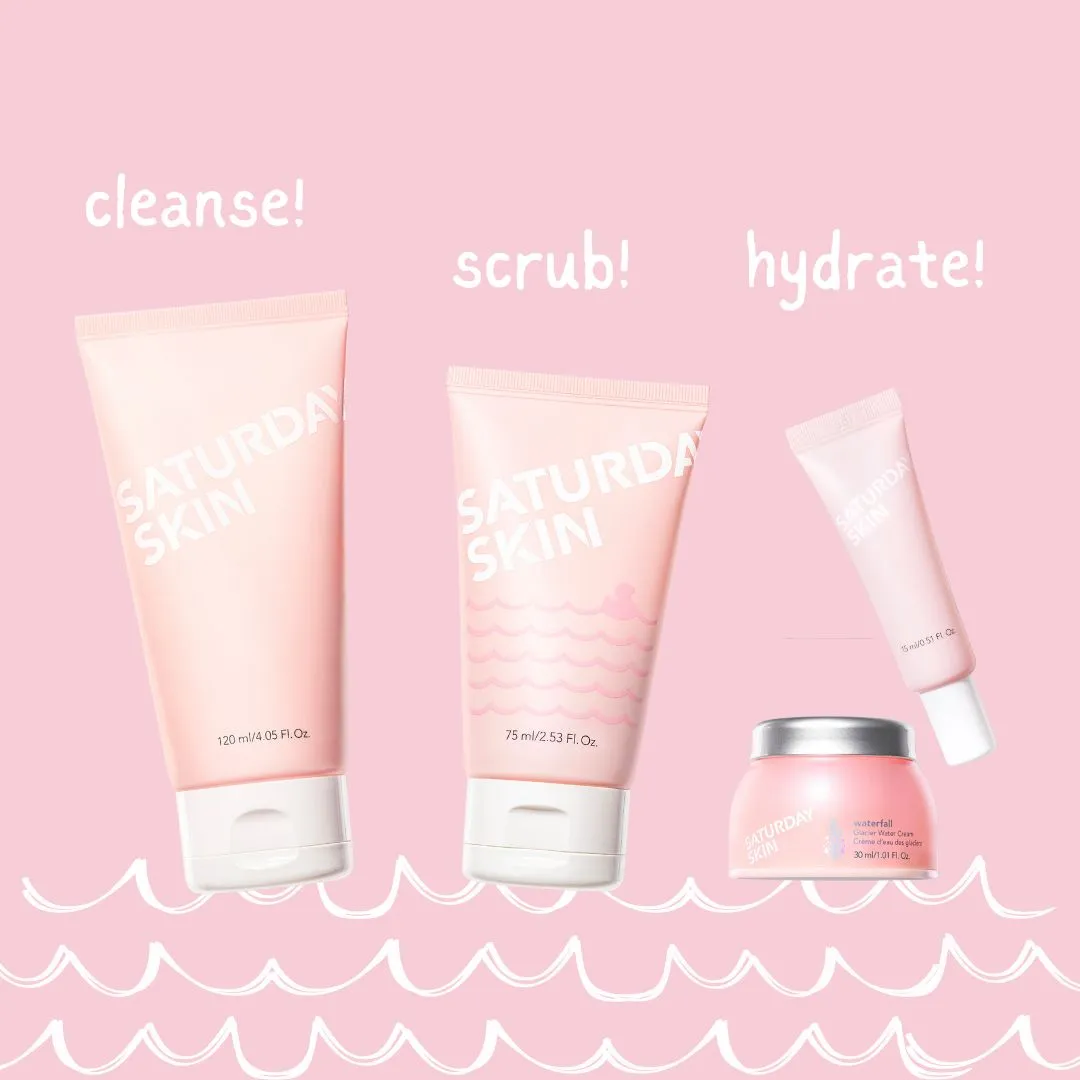 Saturday Skin Dewy Skin Essentials sæt 4 trin fugt