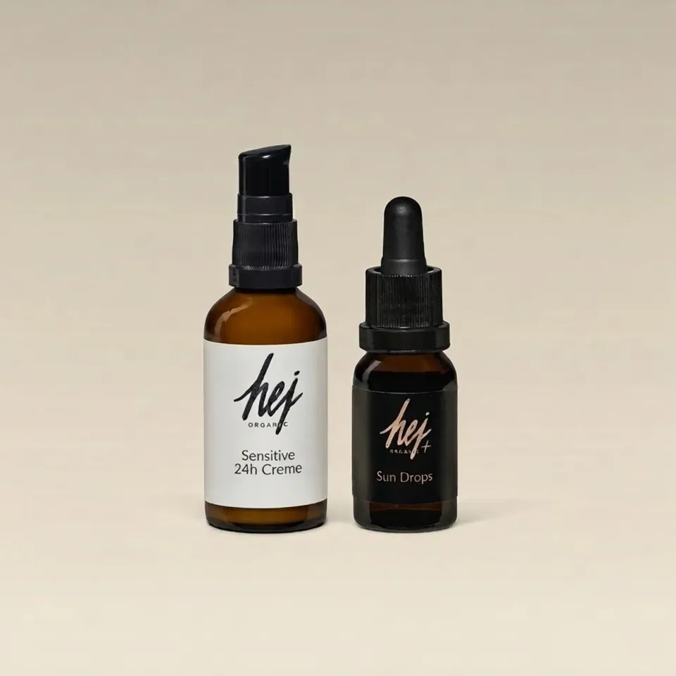 Hej Organic Sensitive selvbruner sæt dråber + creme