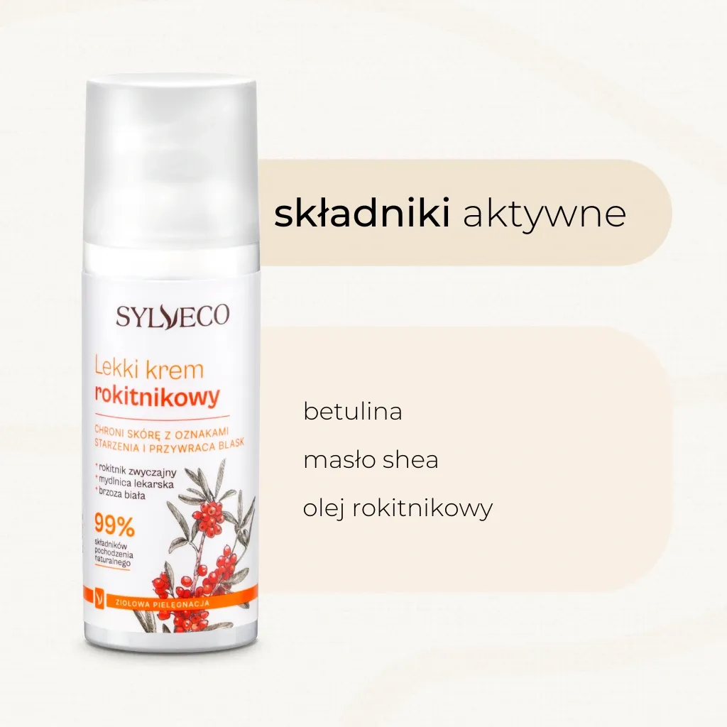 Sylveco Havtorn Let Ansigtscreme 50 ml til Træt Hud