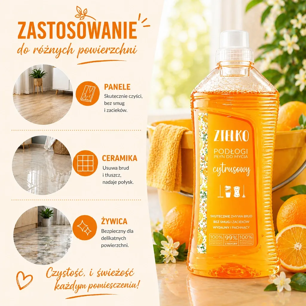 Sylveco Zielko gulvrens citrus til paneler og fliser
