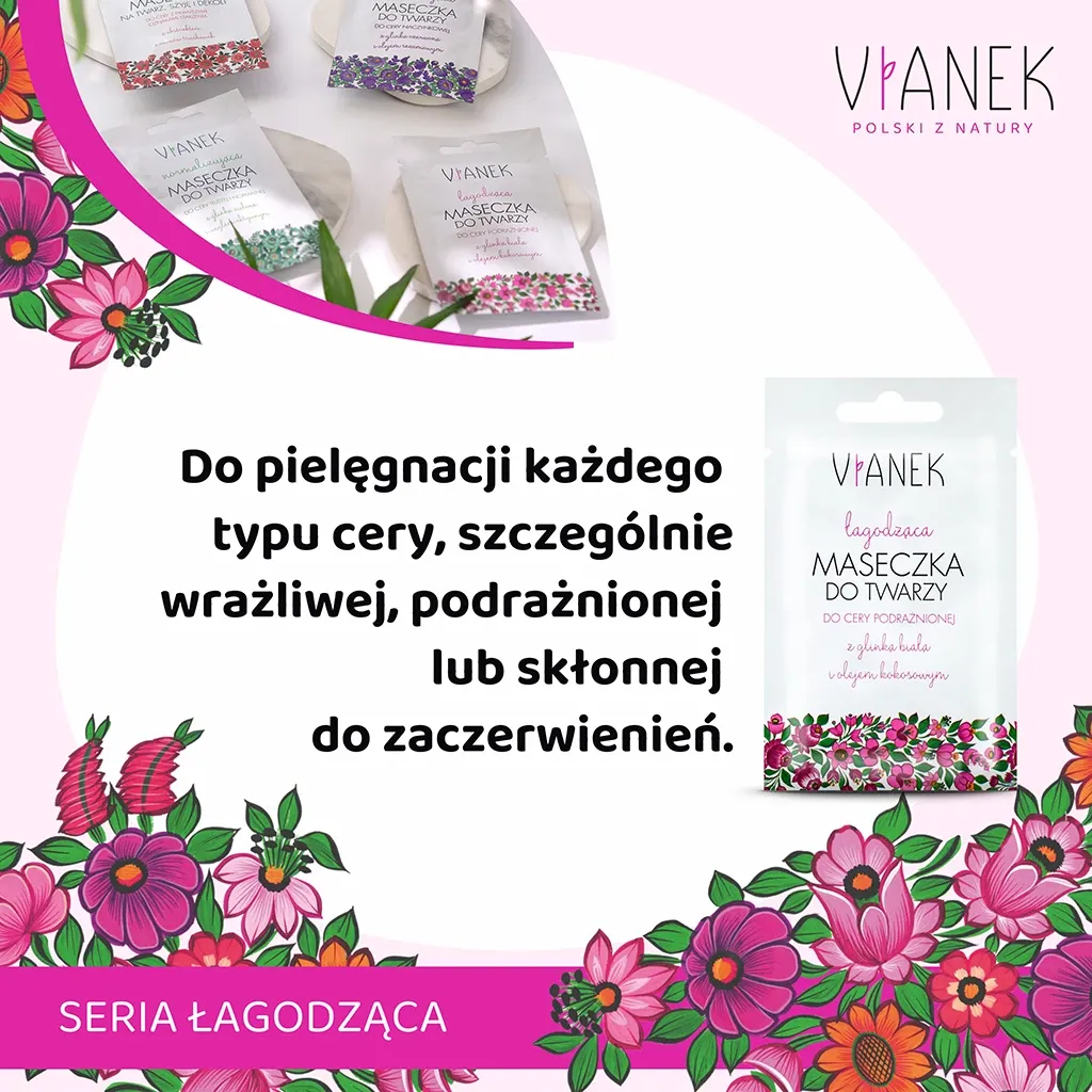 Vianek Beroligende Ansigtsmaske til sart hud med kaolin