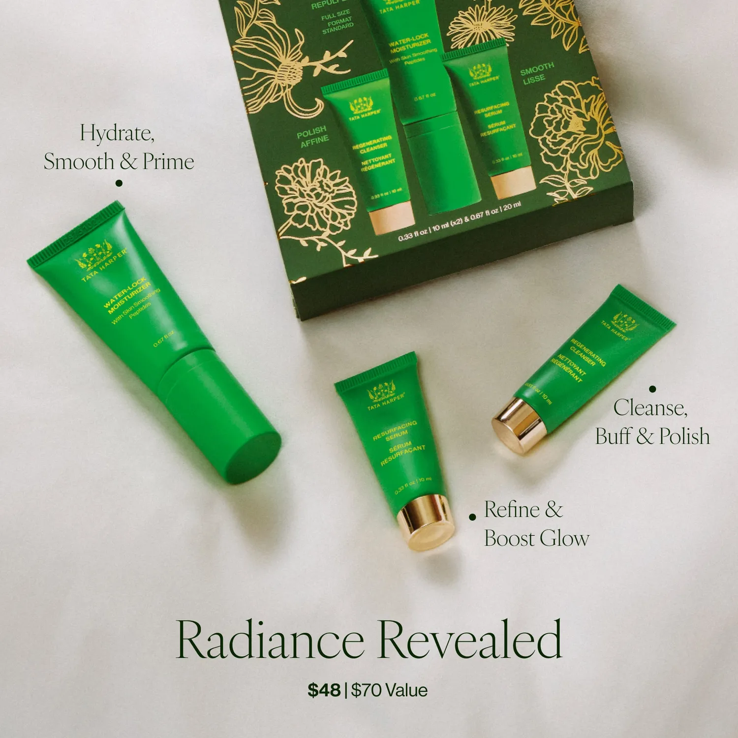 Tata Harper Radiance Revealed sæt 3-delt glød mild