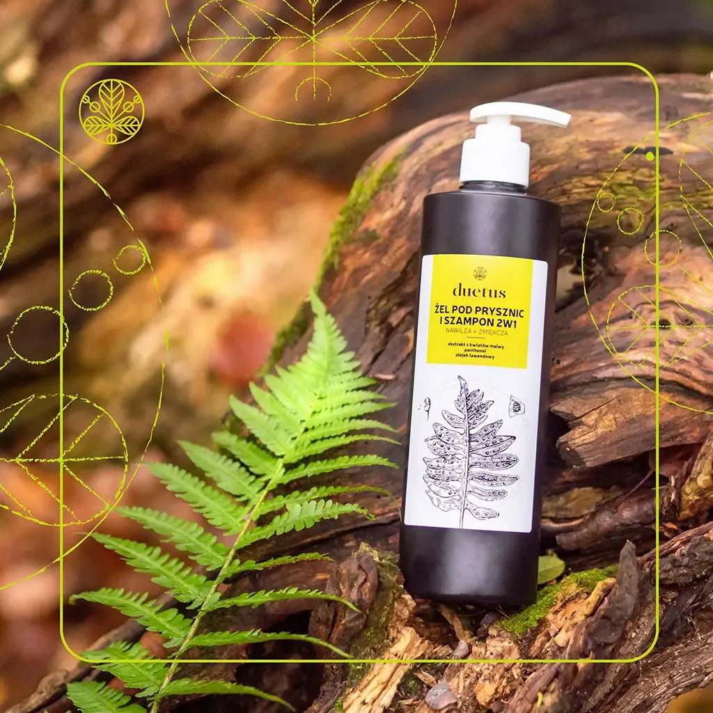 Duetus 2i1 shower gel og shampoo med malve urteduft