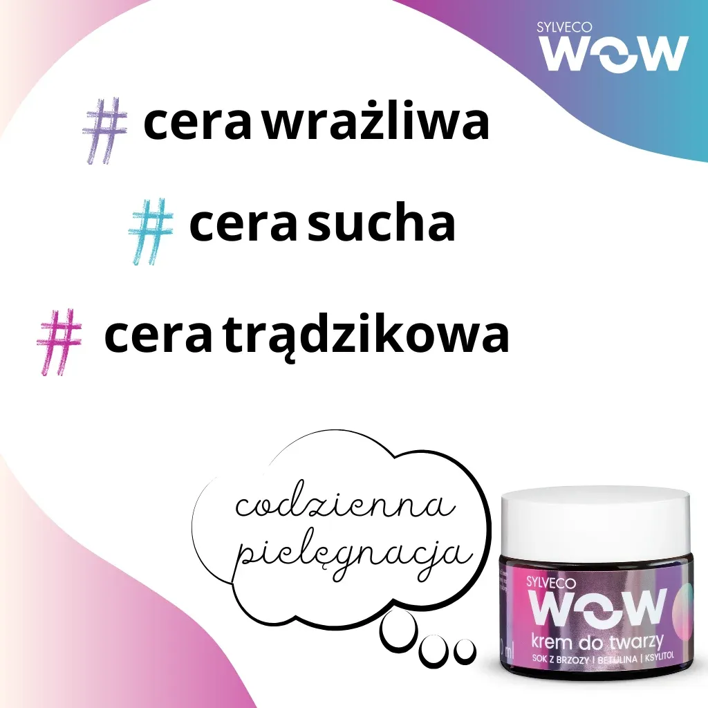 Sylveco Wow let ansigtscreme 50 ml ung hud