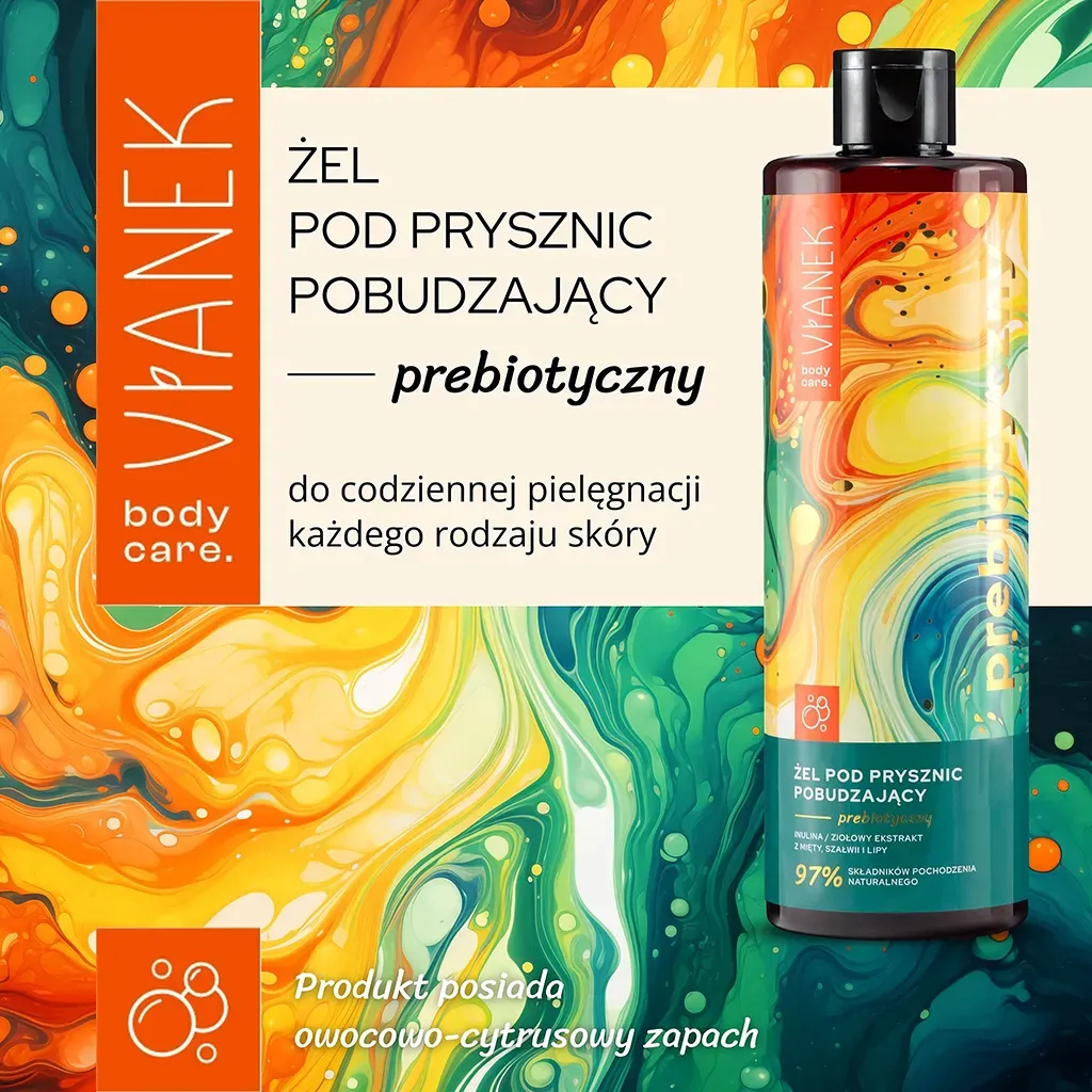Vianek Prebiotisk shower gel stimulerende mynte inulin