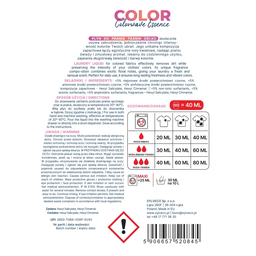 Sylveco Zielko Colorwave Essence Vaskemiddel kulørt