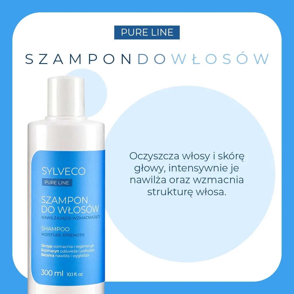 Sylveco Pure Line shampoo fugtgivende styrkende mild