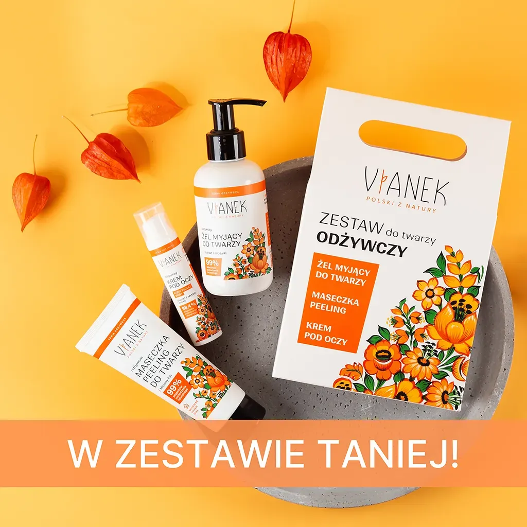 Vianek nærende ansigtssæt rens peeling øjencreme