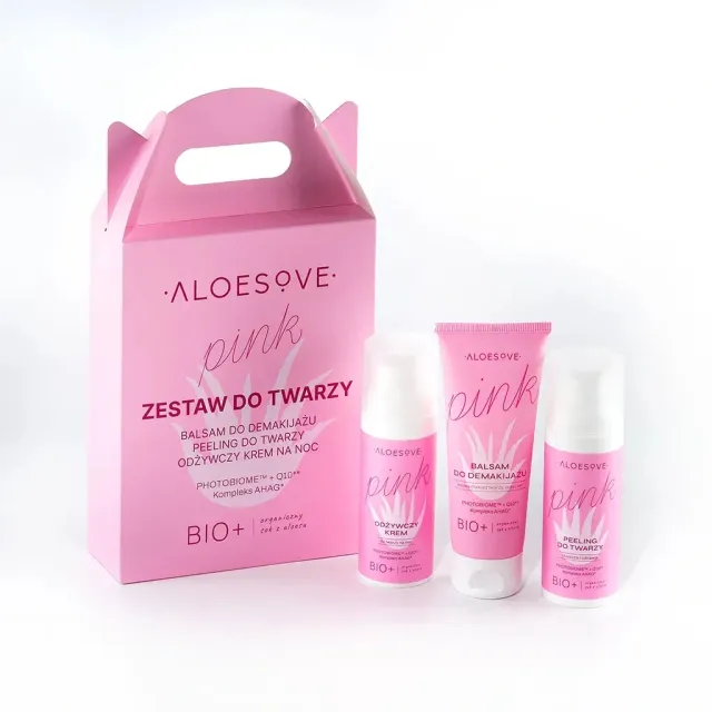 Sylveco Aloesove Pink ansigtssæt med aloe og taske