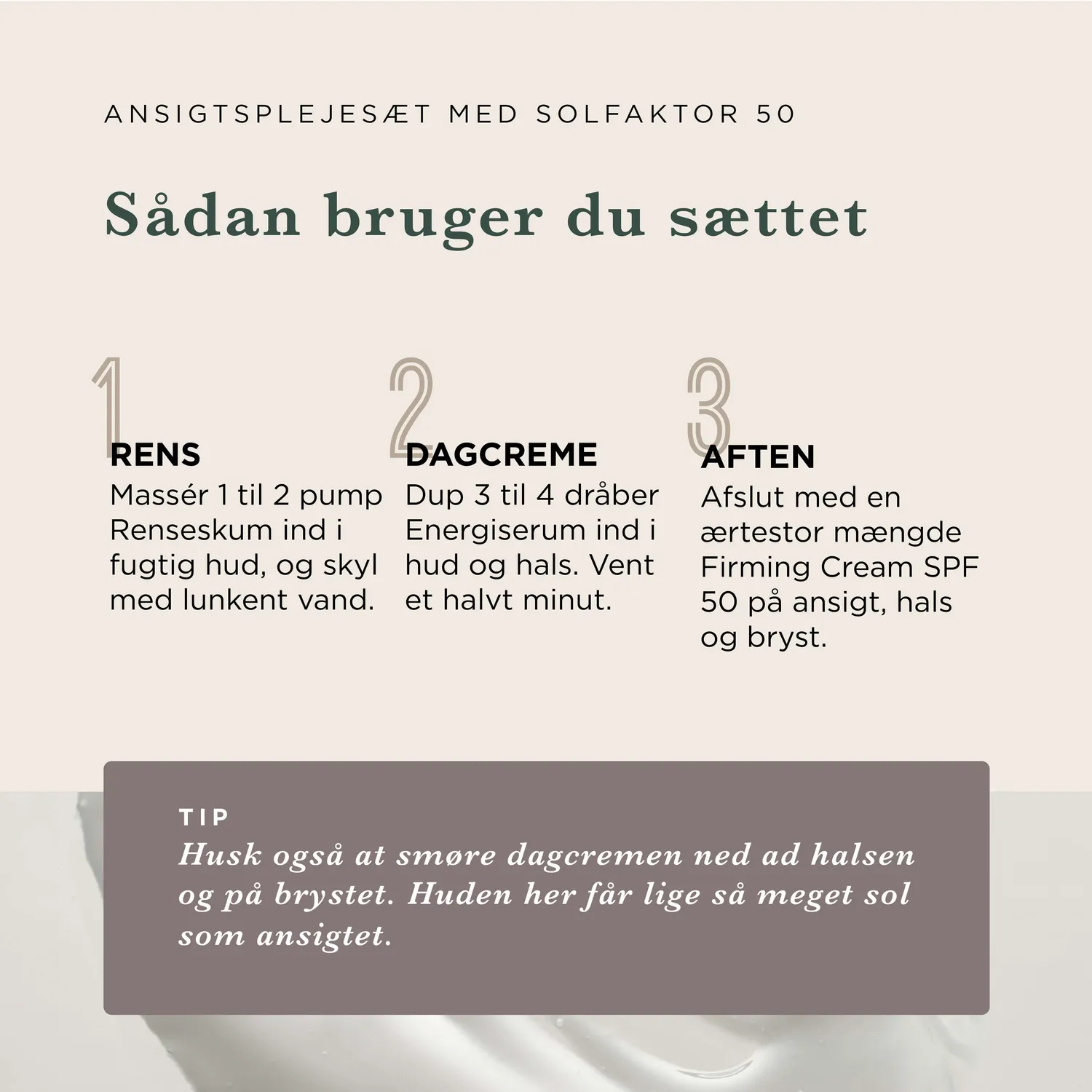 Ecooking Firming Cream SPF 50 sæt med serum og rens