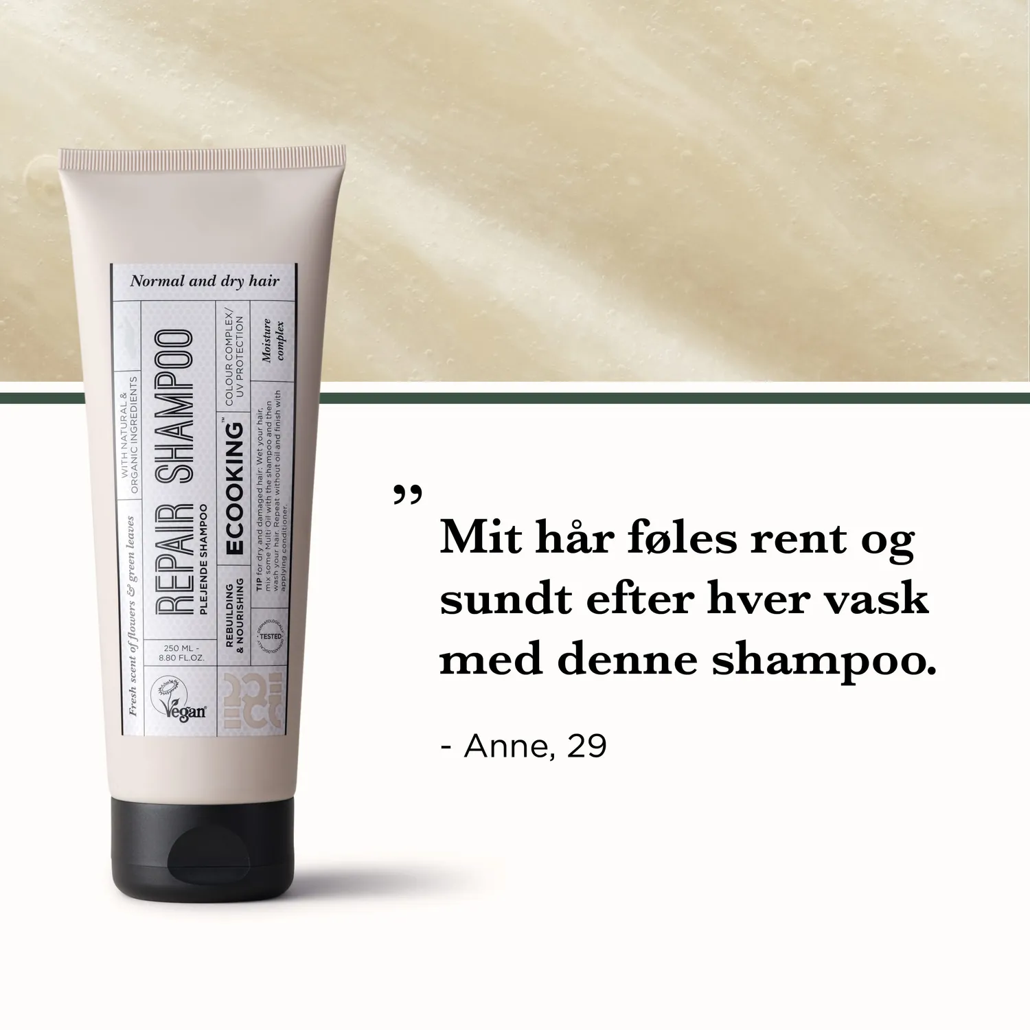 Ecooking Plejende Shampoo 250 ml – normalt og tørt hår