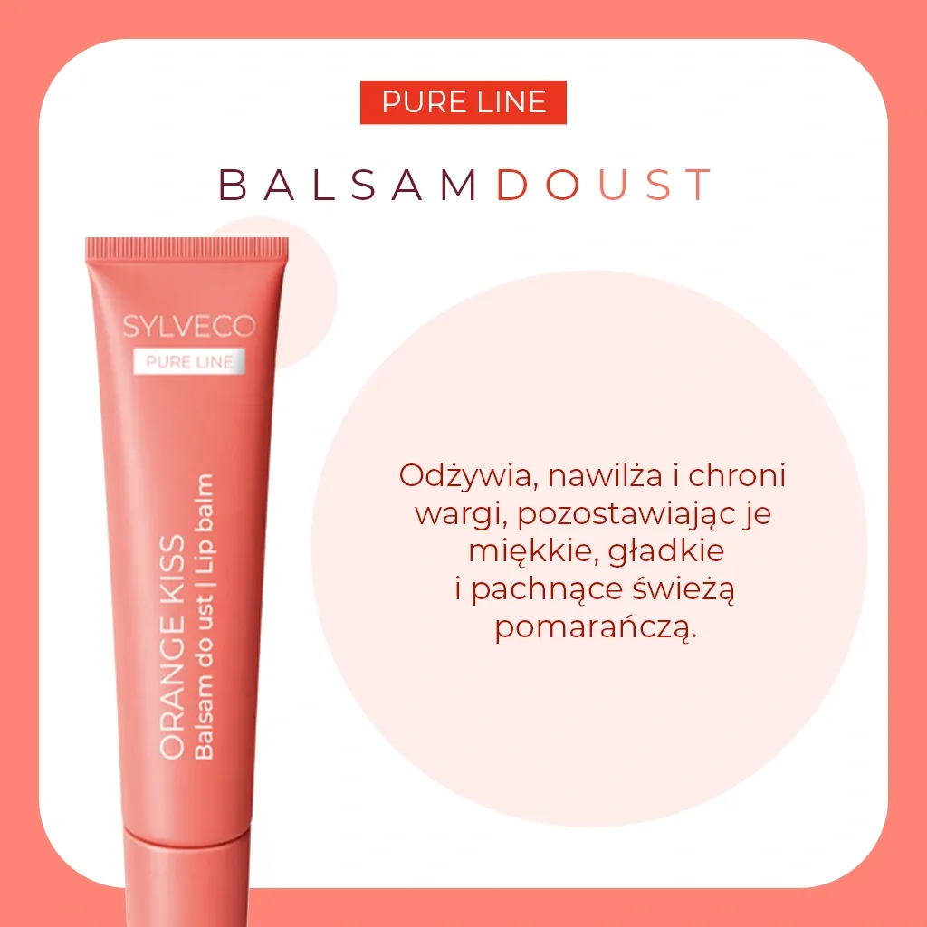 Sylveco Pure Line Orange Kiss læbebalsam citrus