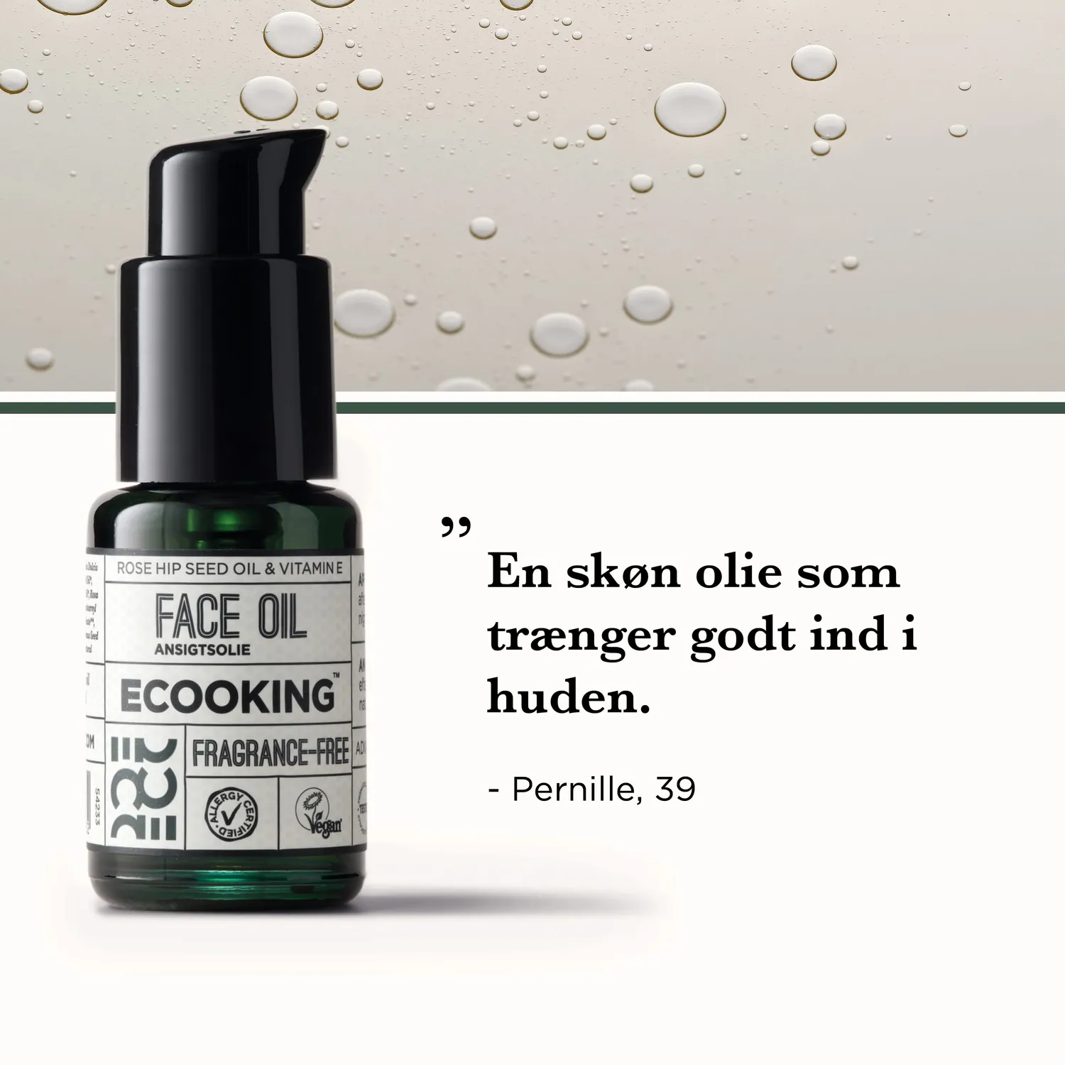 Ecooking 50+ Ansigtsolie olie 30 ml til tør hud med glød