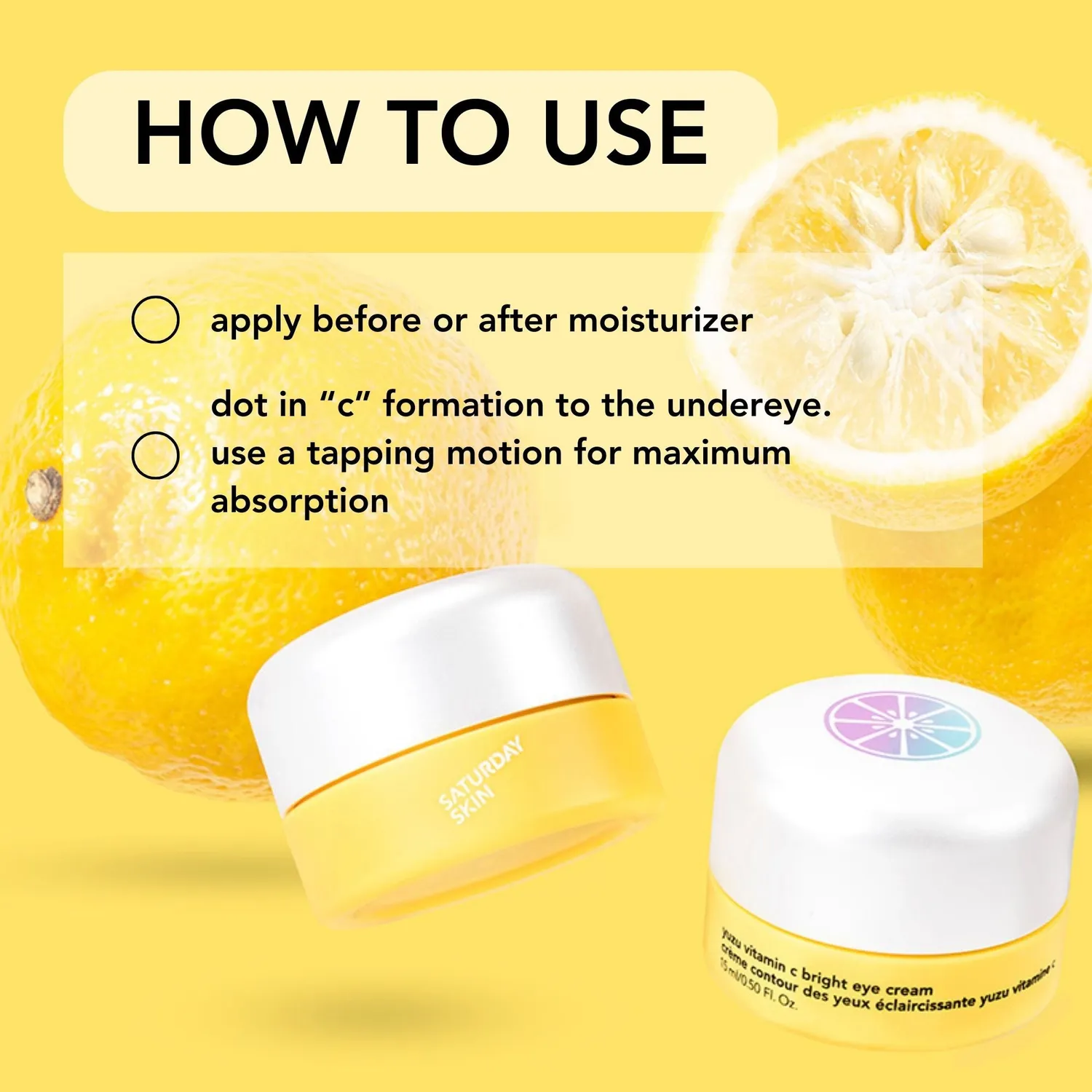 Saturday Skin Yuzu Vitamin C Bright øjencreme 15 ml C-vitamin
