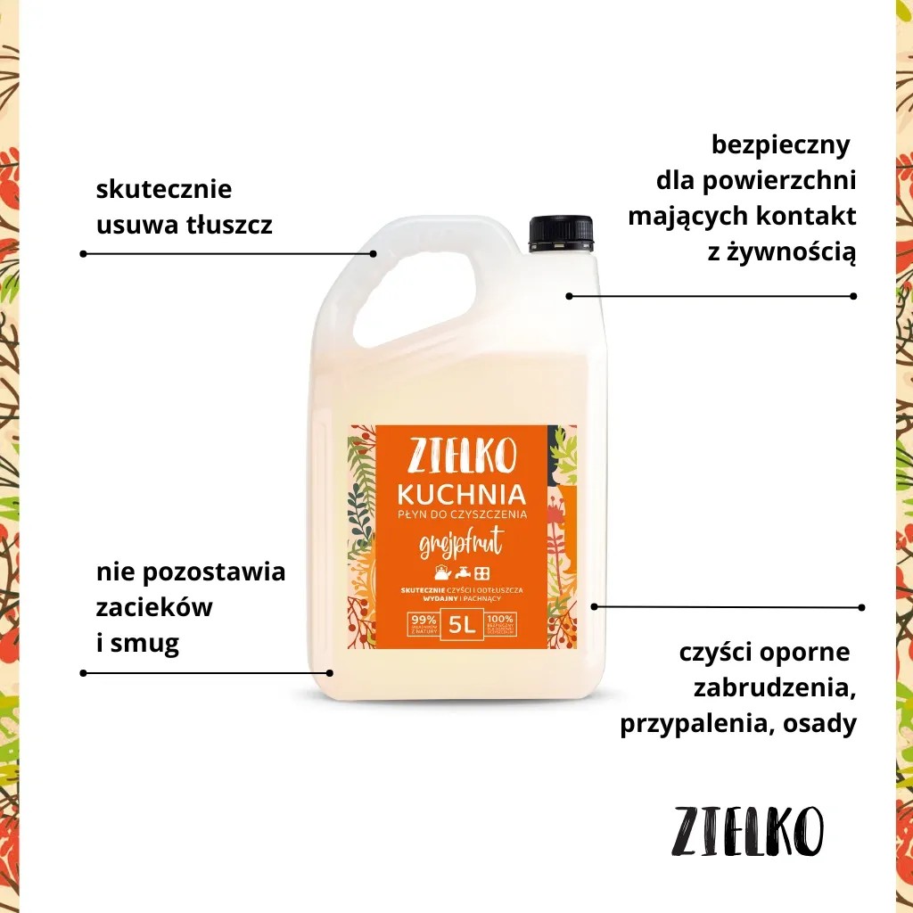 Zielko køkkenrengøring grapefrugt 5 liter