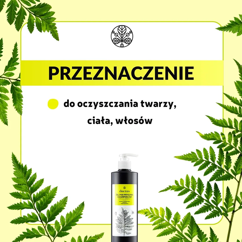 Duetus 2i1 shower gel og shampoo med malve urteduft