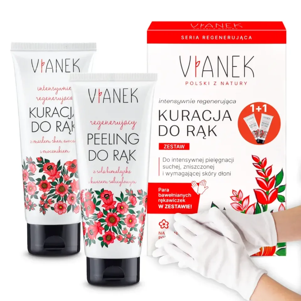 Vianek håndkur sæt 75 ml + peeling 70 g handsker