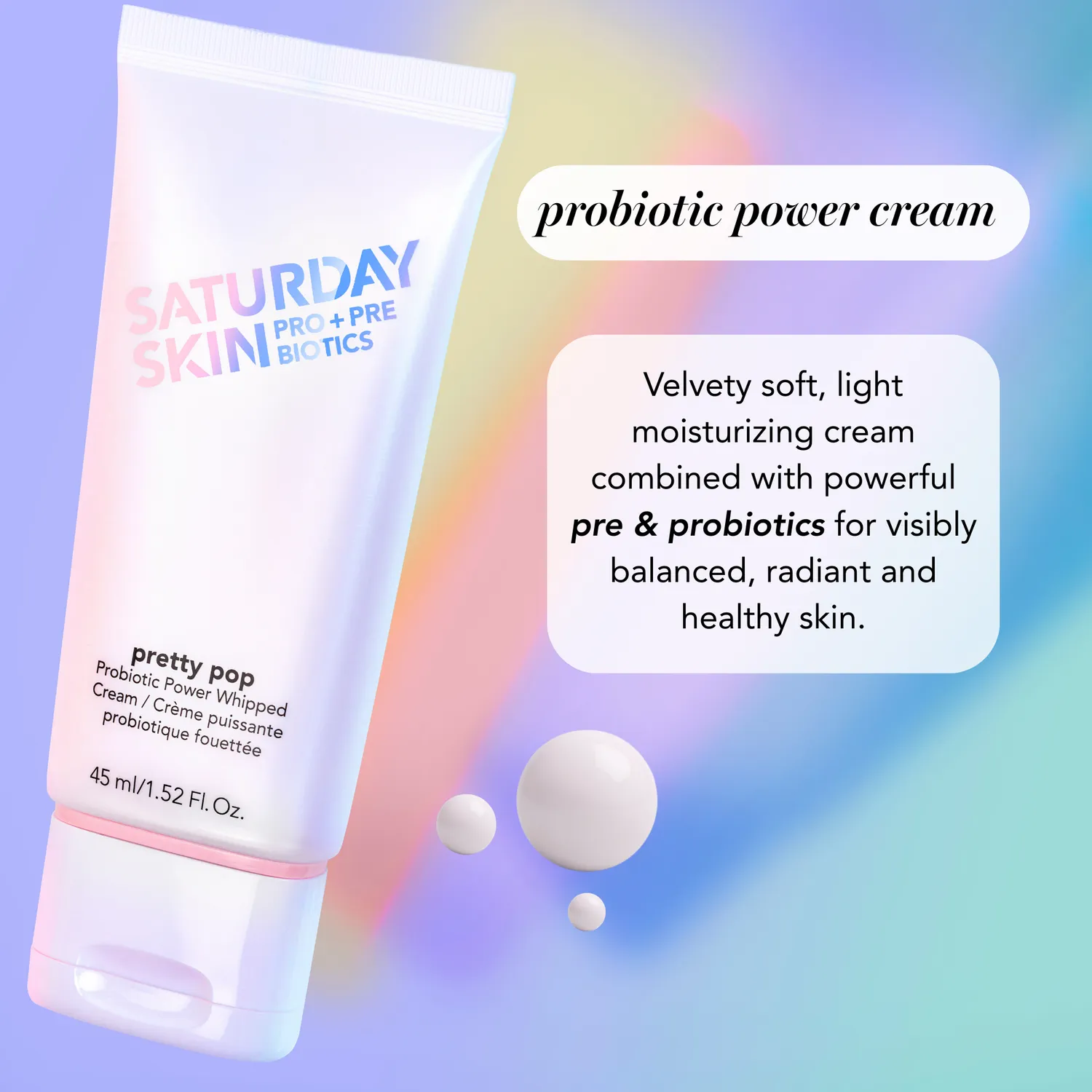 Saturday Skin Pretty Pop Probiotic Power ansigtscreme 90 ml med niacinamid