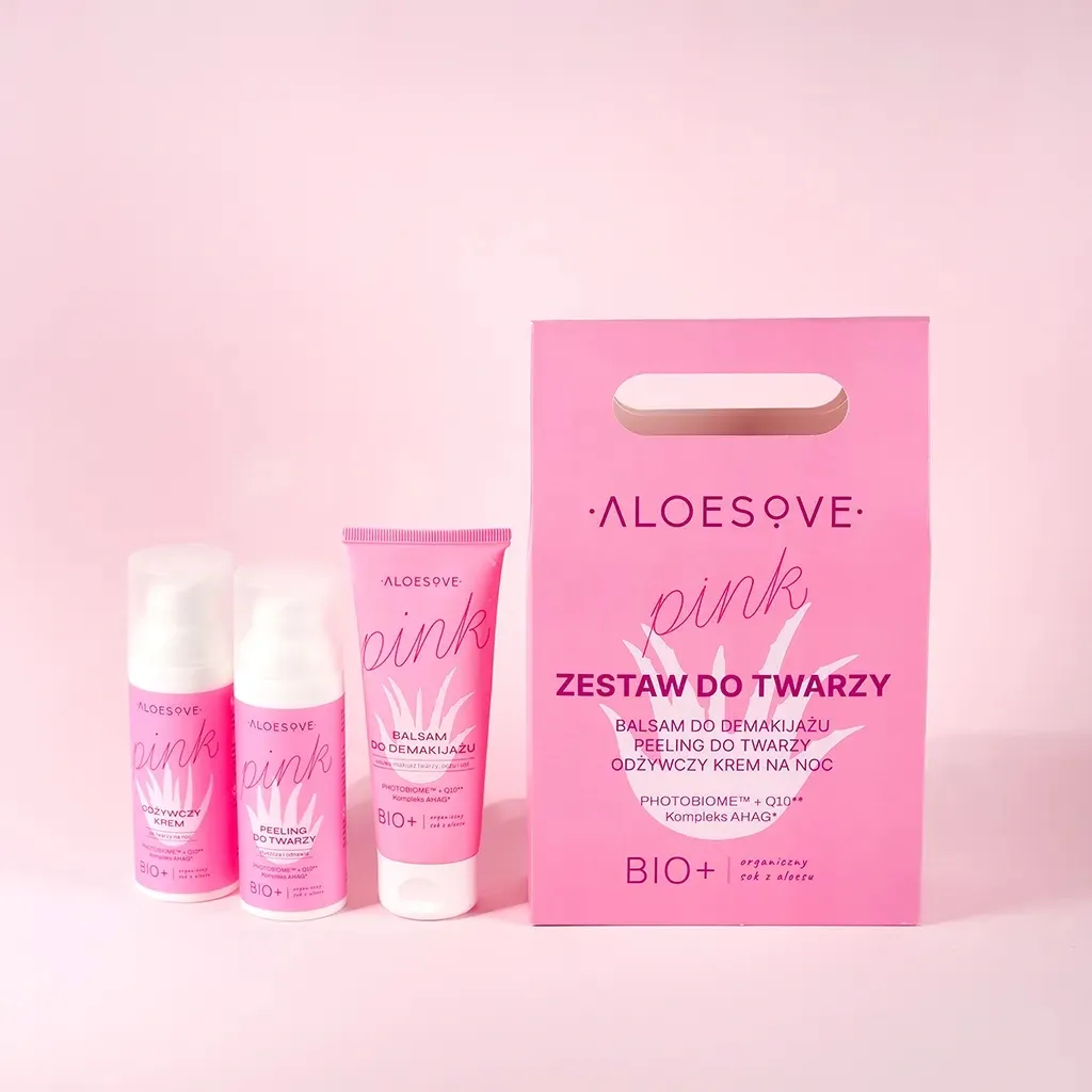 Sylveco Aloesove Pink ansigtssæt med aloe og taske