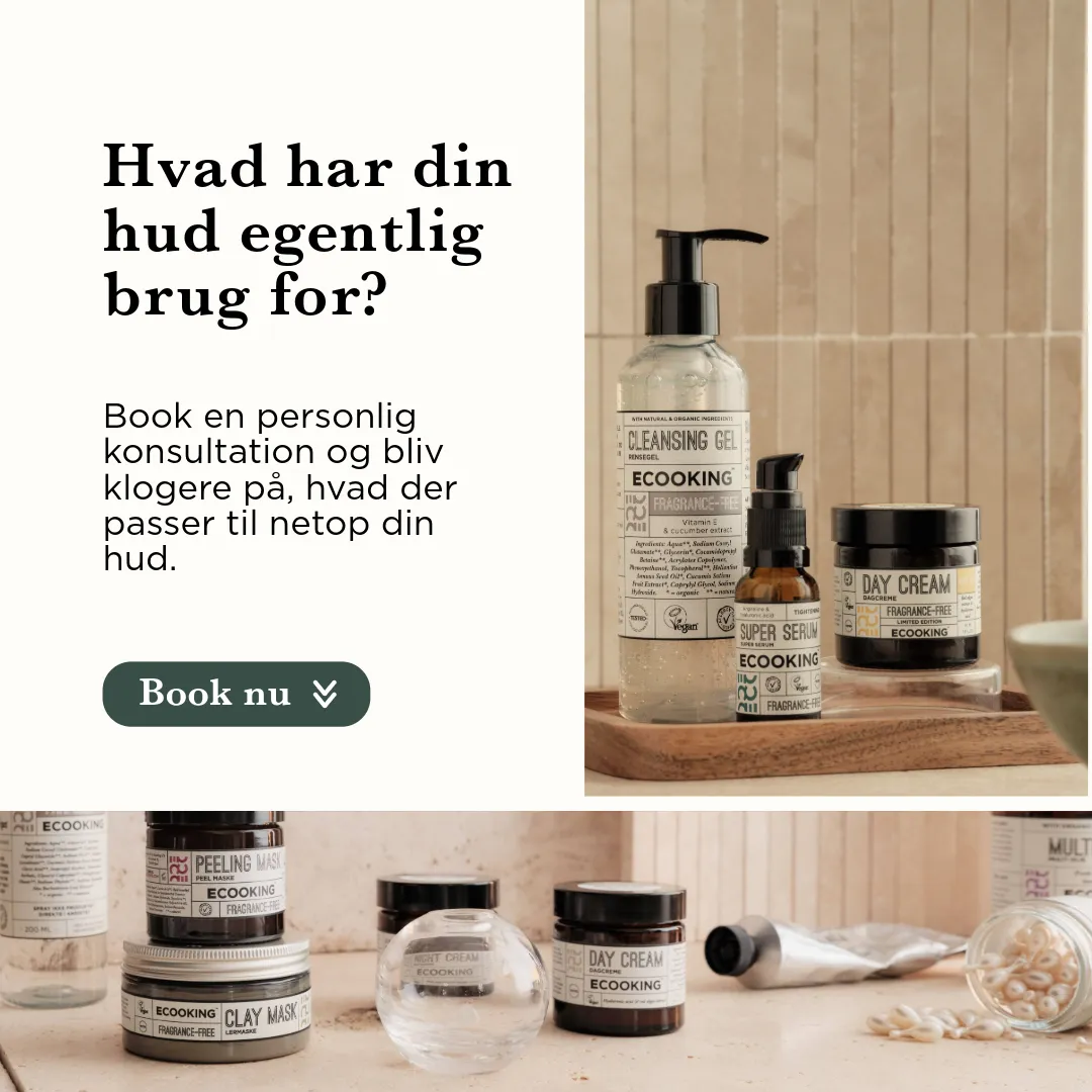 Ecooking 1:1 konsultation 30 min hudpleje og makeup online