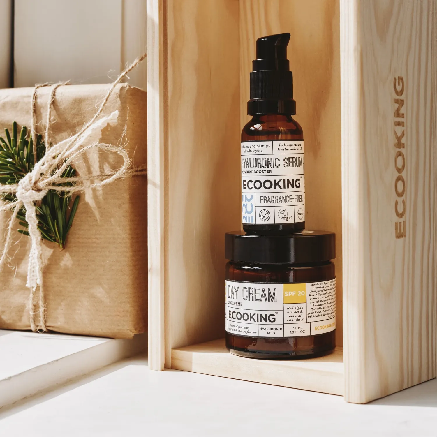 Ecooking Plump & Protect SPF sæt serum fugtgivende
