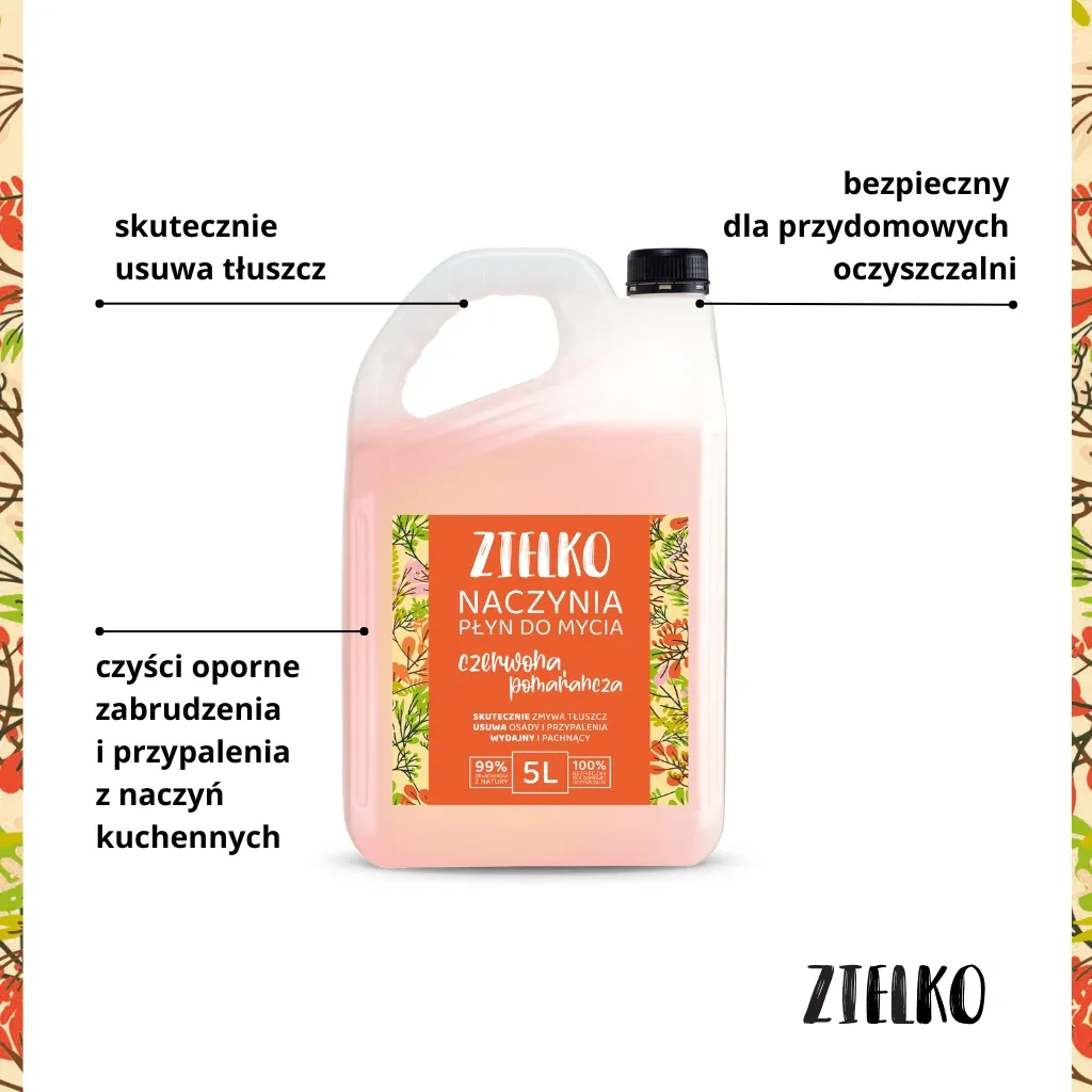 Sylveco Zielko opvaskemiddel rød appelsin 5L mild hånd