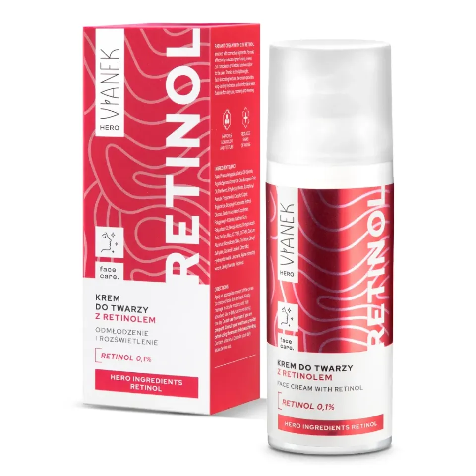 Vianek Hero ansigtscreme med retinol 0,1% udglattende