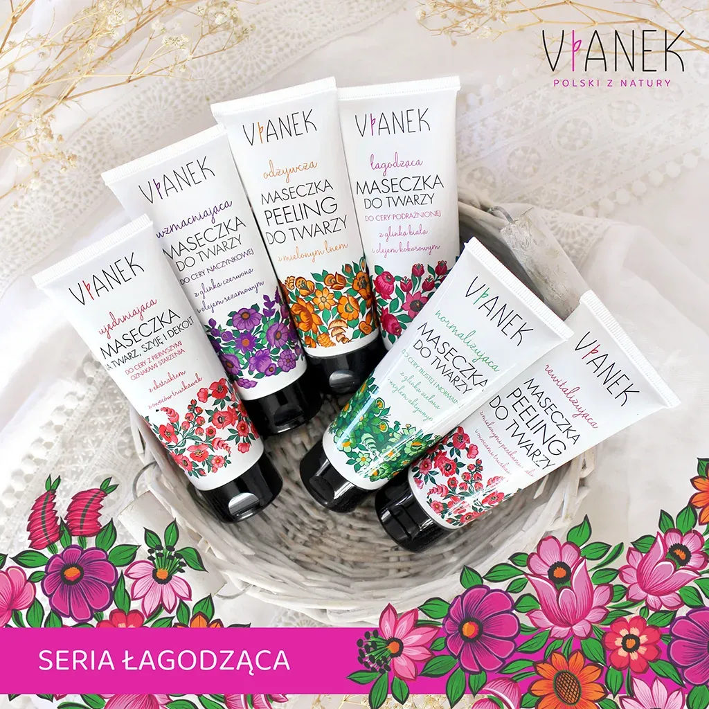 Vianek Lłagodząca ansigtsmaske hvid ler sensitiv