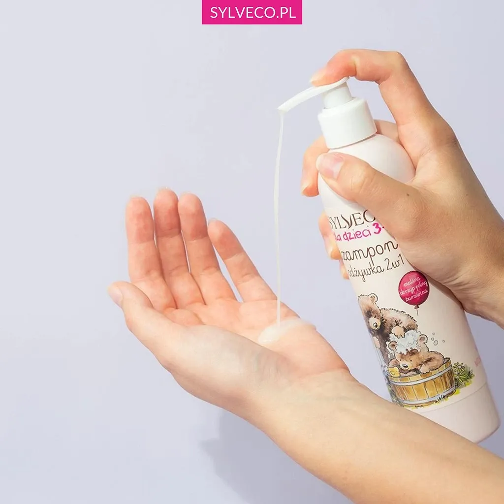 Sylveco Børn 3+ shampoo balsam 2i1 hindbær 300ml mild