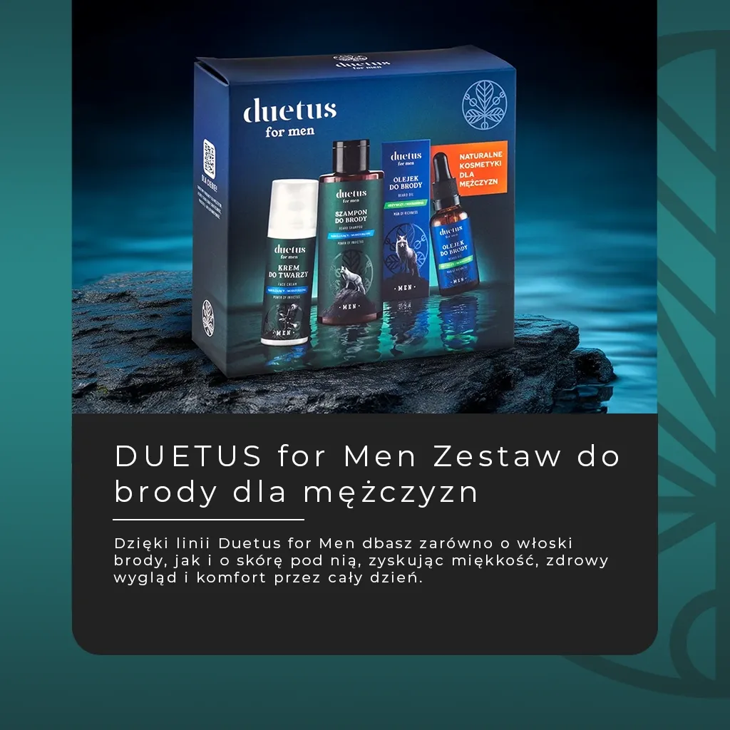 Duetus For Men skægplejesæt shampoo olie creme