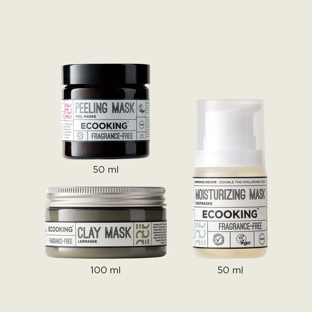 Ecooking Effektiv Maskerutine sæt 3 masker glød