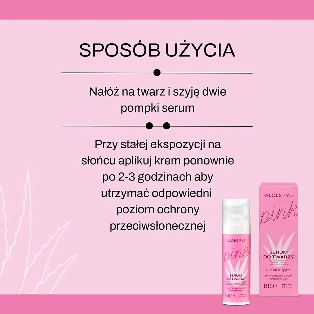 Sylveco Aloesove Pink Serum SPF30 ansigtsserum med aloe