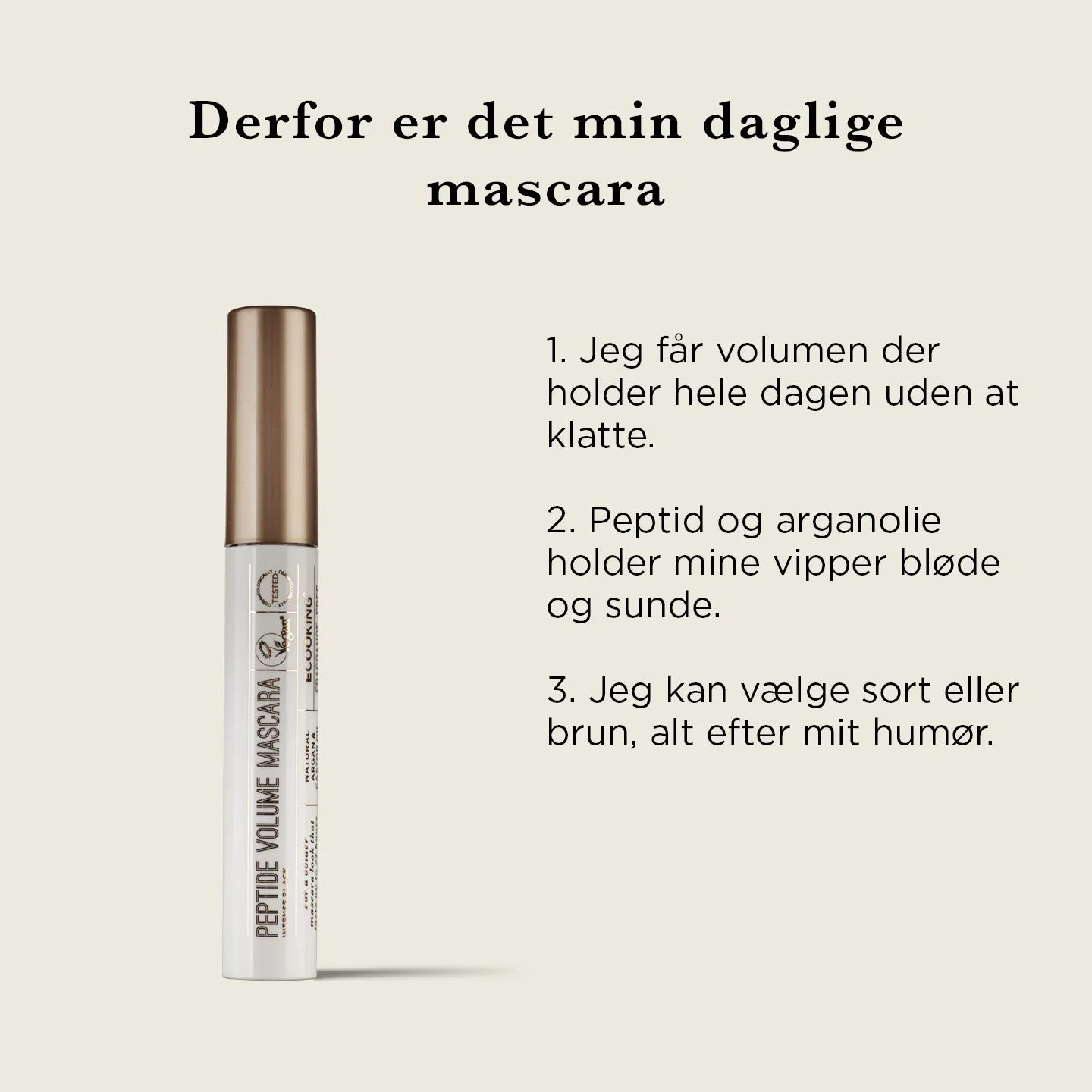 Ecooking Peptide Volume mascara sort parfumefri