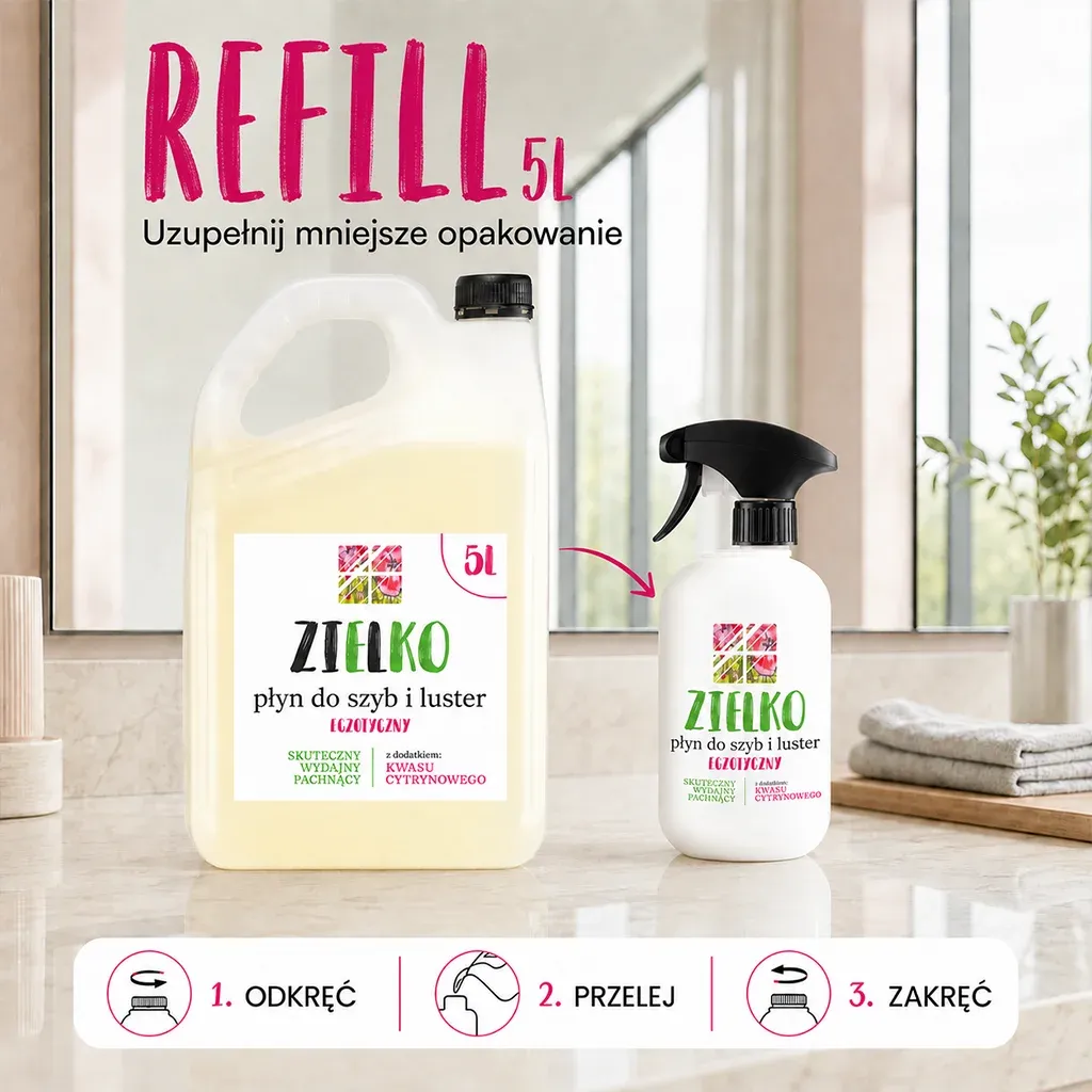 Zielko glasrens 5 L til vinduer og spejle