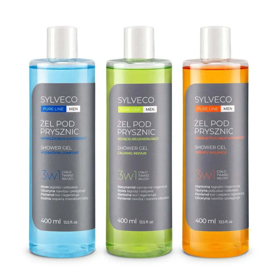 Sylveco Pure Line Men 3i1 showergel gavesæt 3 stk mild