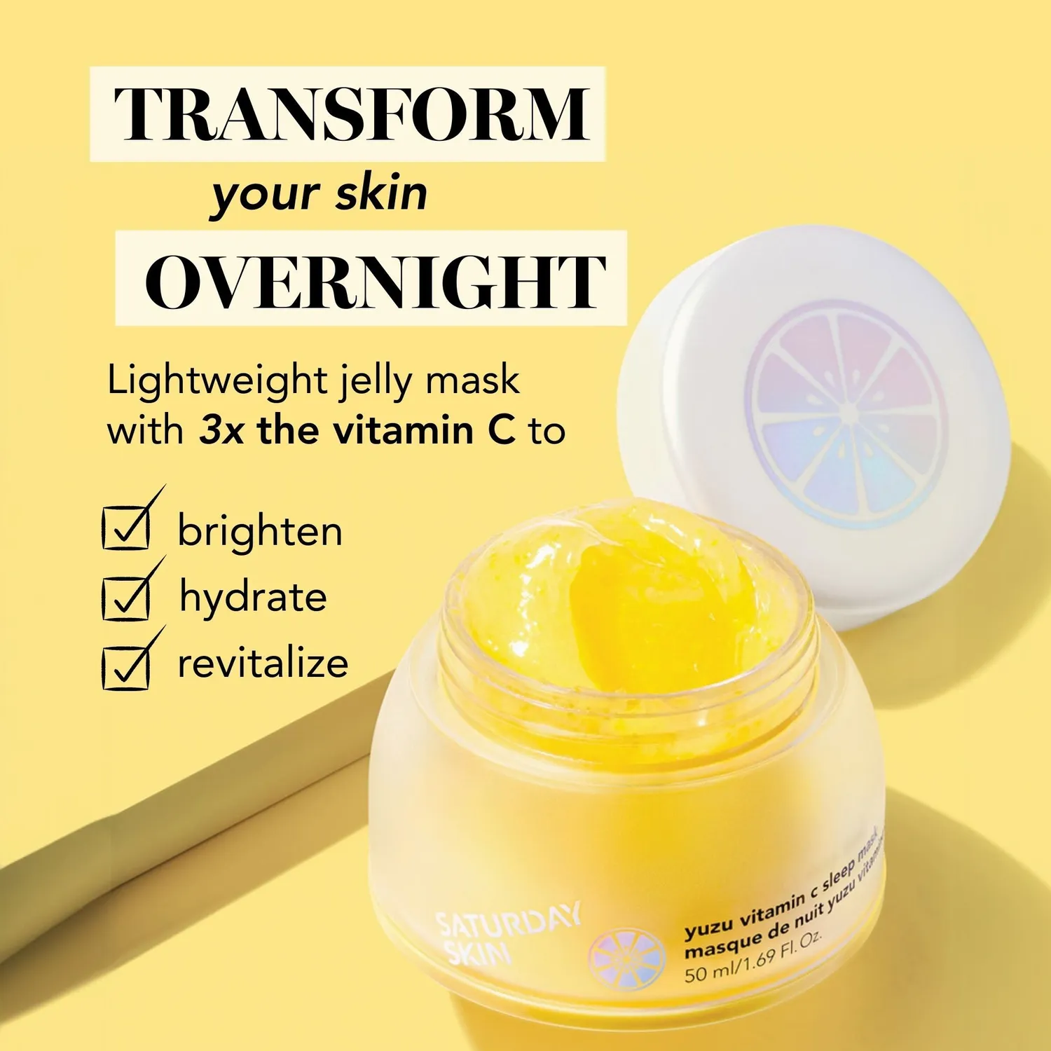 Saturday Skin Yuzu Overnight Glow natmaske Value Duo med C-vitamin