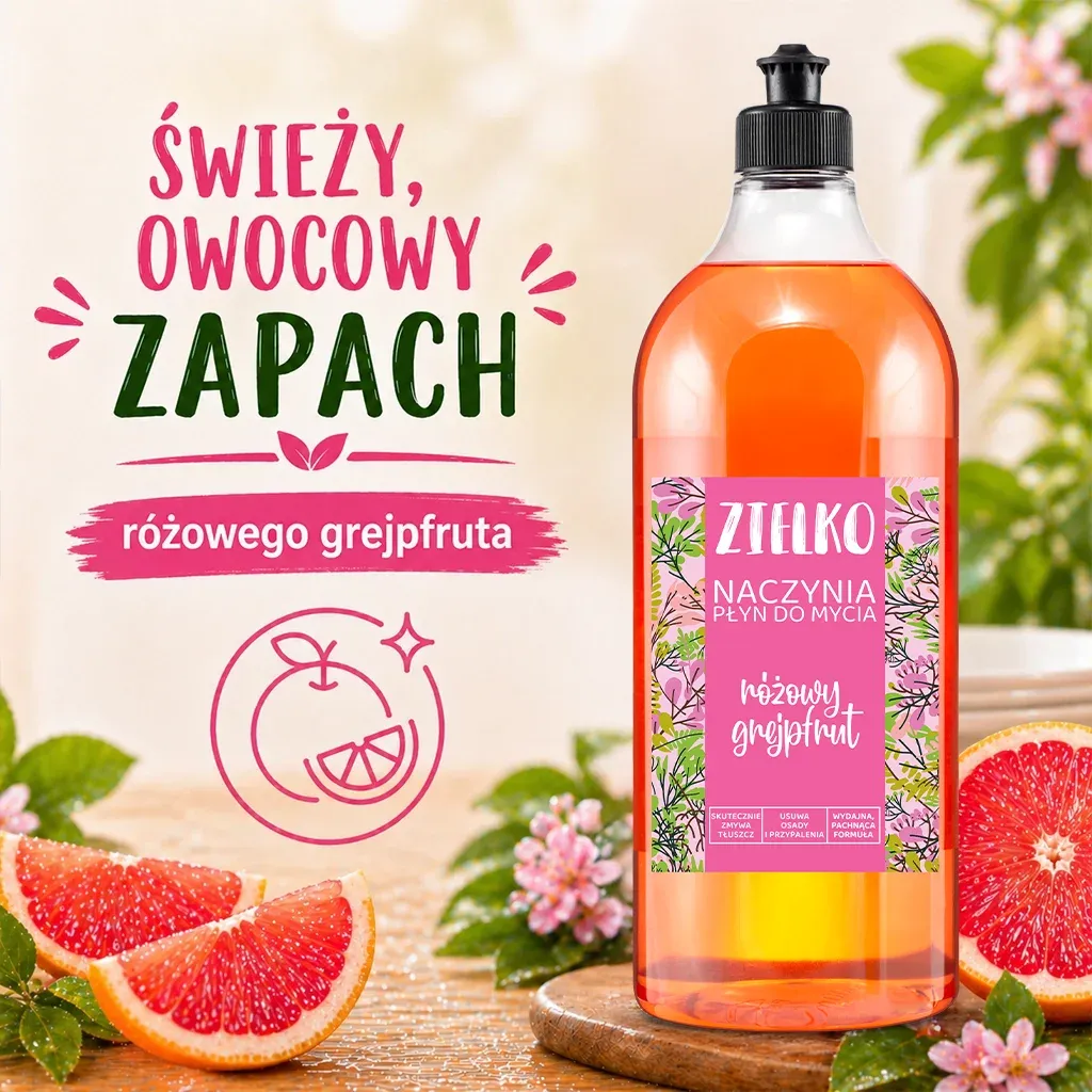 Zielko opvaskemiddel lyserød grapefrugt 1 l