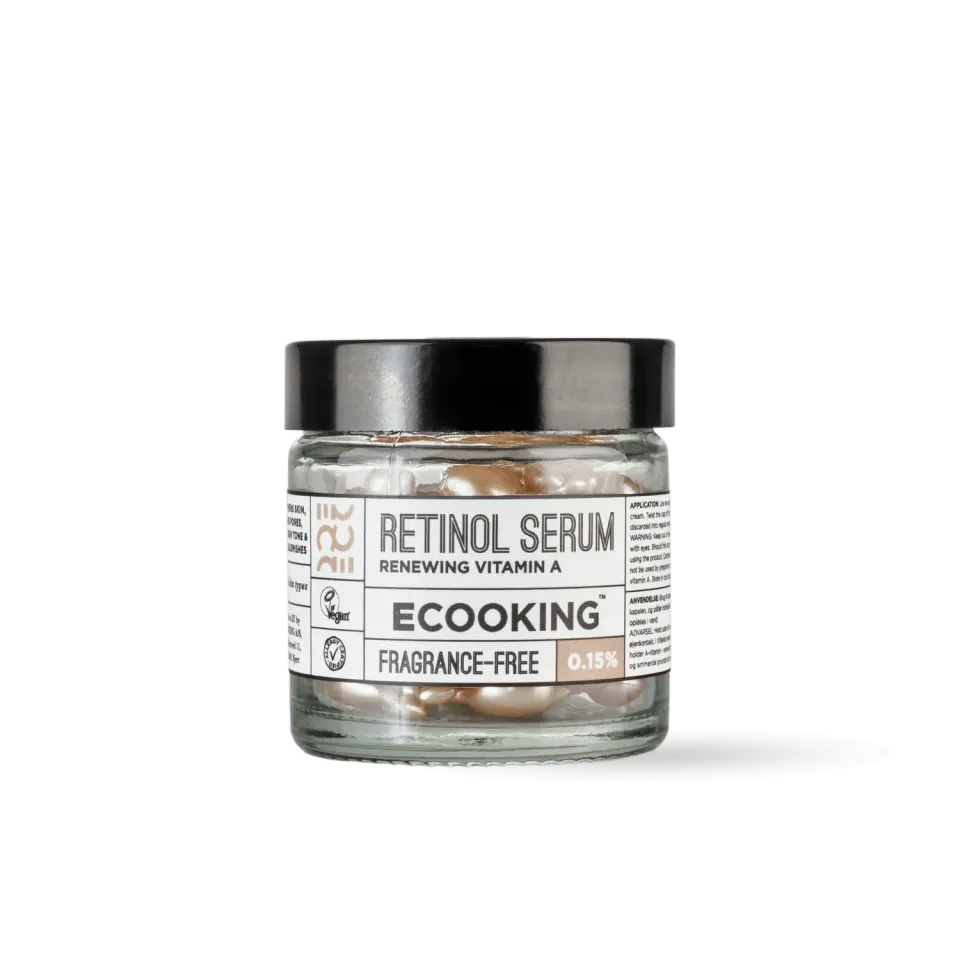 Ecooking Retinol Serum kapsler 0,15% parfumefri glattere hud